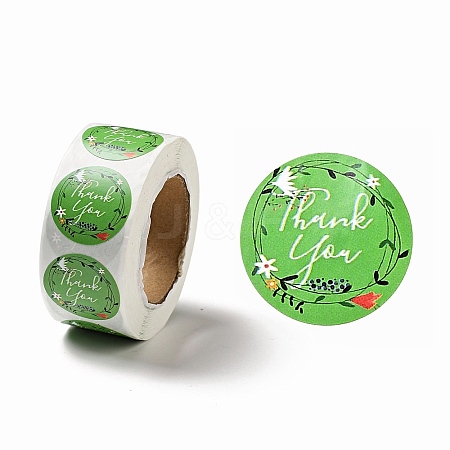 Round Dot Paper Thank You Stickers Roll DIY-D078-15-1