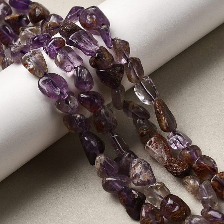 Natural Purple Phantom Quartz Purple Lodolite Quartz Beads Strands G-I390-A01-1