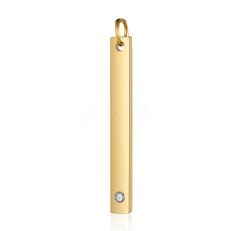 201 Stainless Steel Bar Tag Pendants STAS-S105-T608D-2-3-1
