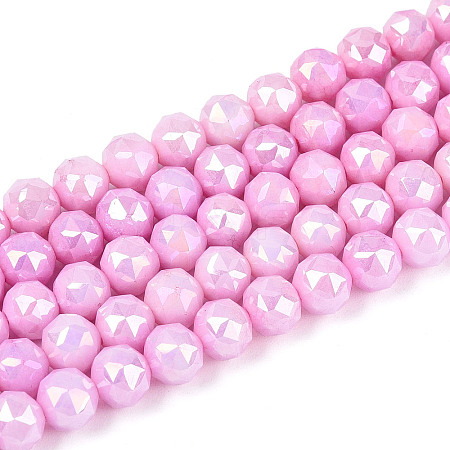 Anti-Tarnish Electroplate Glass Beads Strands GLAA-N010-6mm-06-1