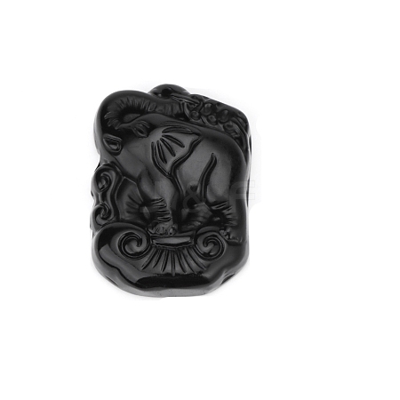 Natural Obsidian Carved Big Pendants PW-WG37954-06-1