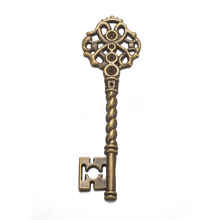 Key Tibetan Style Pendant Rhinestone Settings TIBEB-A101291-AB-FF-1