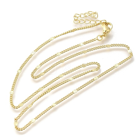 Rack Plating Brass Curb Chain Necklaces MAK-L042-02G-1