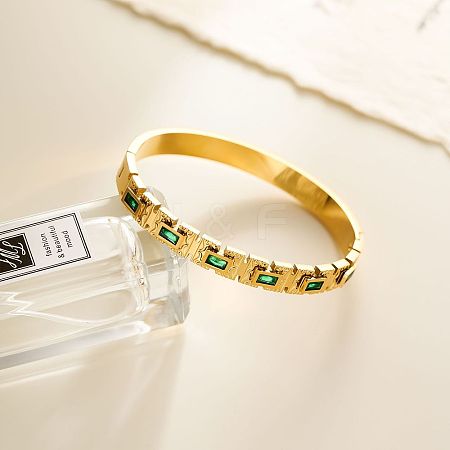 304 Stainless Steel Micro Pave Cubic Zirconia Bangles FS-WGAAFE2-01-1