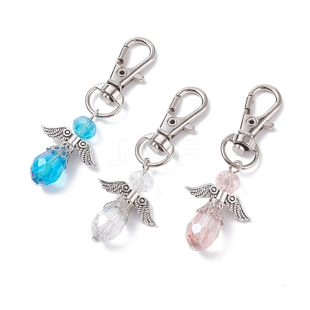 Faceted Teardrop Glass Pendants HJEW-AL0034-1