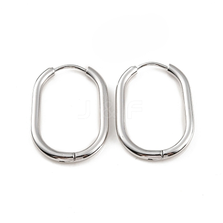 Non-Tarnish 304 Stainless Steel Oval Hoop Earrings EJEW-M218-02C-P-1