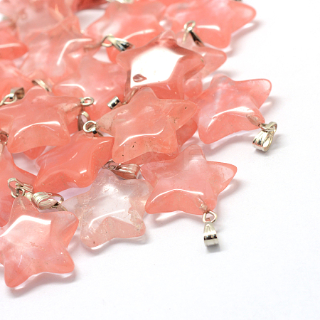 Star Dyed Cherry Quartz Glass Pendants G-Q367-25-1