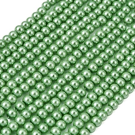 Eco-Friendly Dyed Glass Pearl Round Beads Strands HY-A002-4mm-RB008N-1