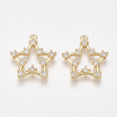 Brass Cubic Zirconia Pendants KK-T038-505A-1