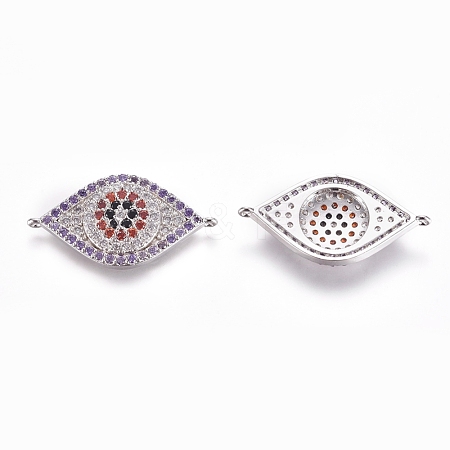 Brass Micro Pave Cubic Zirconia Links connectors ZIRC-K081-80P-1