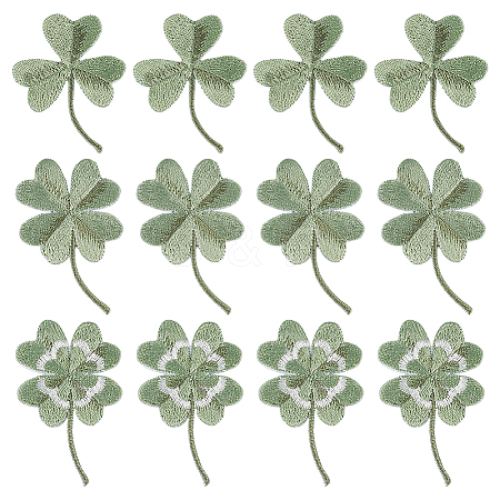 12Pcs 3 Styles Computerized Embroidery Cloth Iron On/Sew on Patches CLOV-WR0001-01-1