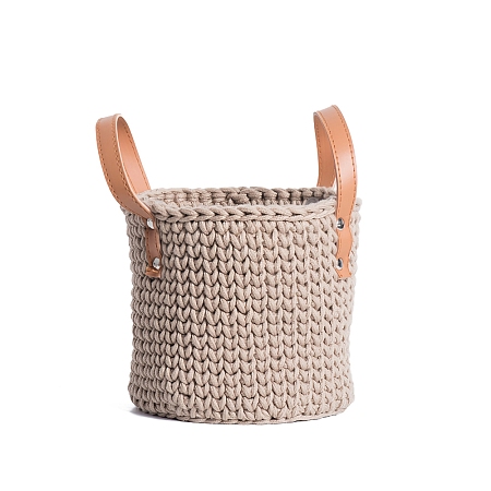 Handmade Woven Cotton Rope Storage Basket PW-WG49891-02-1