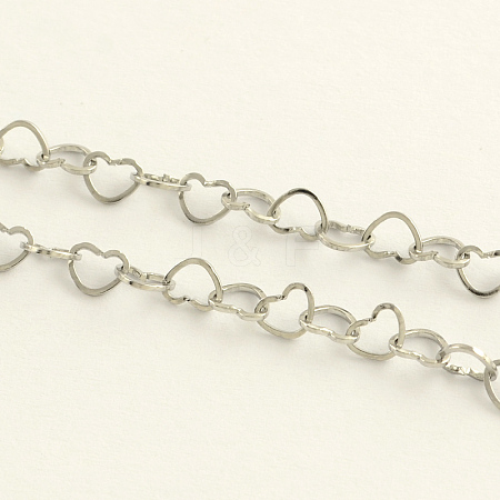 Tarnish Resistant 304 Stainless Steel Heart Link Chains CHS-R009-06-1