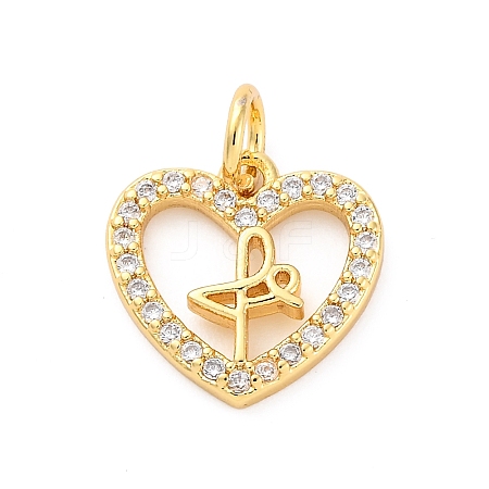 Brass Micro Pave Cubic Zirconia Pendants KK-D325-40G-1
