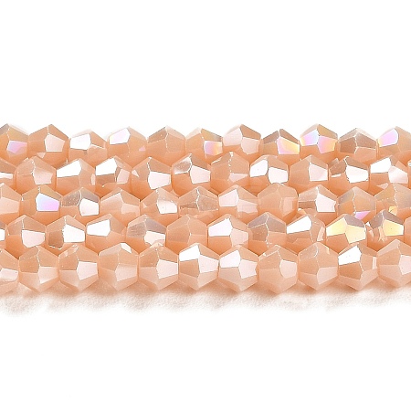 Opaque Solid Color Electroplate Glass Beads Strands LS-EGLA-A039-P4mm-B06-1