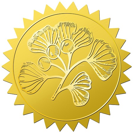 34 Sheets Self Adhesive Gold Foil Embossed Stickers DIY-WH0509-048-1