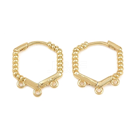 Brass Huggie Hoop Earring Findings KK-H292-37G-02-1