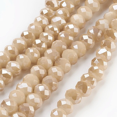 Electroplate Glass Beads Strands X-GLAA-K027-FR-B03-1