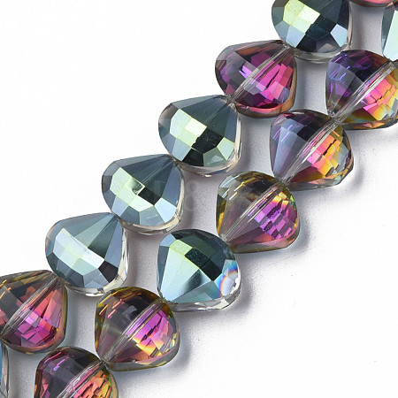 Electroplate Transparent Glass Beads Strands EGLA-N002-36-D01-1