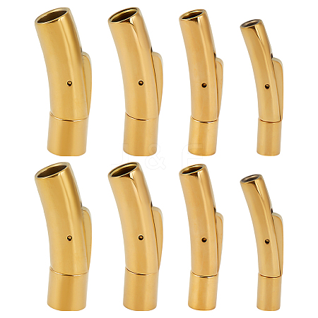 8Pcs 4 Styles Stainless Steel Bayonet Clasps STAS-DR0001-15G-1