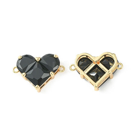 Brass Pave Cubic Zirconia Connector Charms KK-L208-04G-01-1