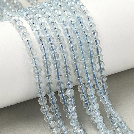 Natural Aquamarine Beads Strands G-P576-4mm-01B-1