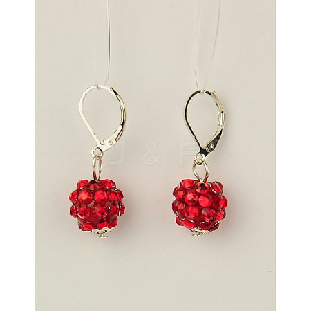 Resin Rhinestone Earrings EJEW-JE00777-08-1