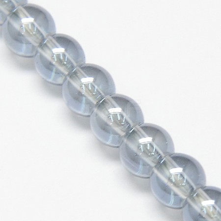 Electroplate Crystal Glass Round Beads Strands EGLA-F037-6mm-A05-1