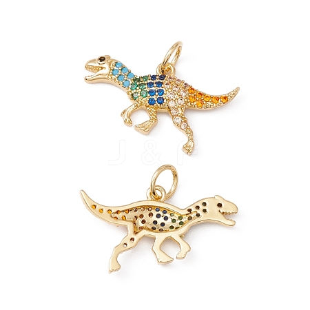 Rack Plating Brass Micro Pave Colorful Cubic Zirconia Pendants ZIRC-C040-48E-G-1