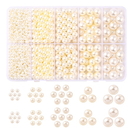 5 Sizes Imitated Pearl Acrylic Beads OACR-YW0001-28-1