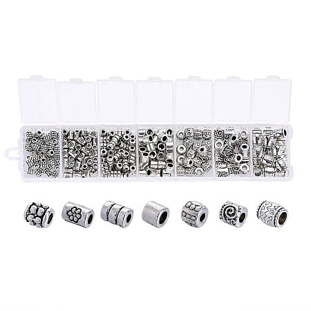 1Box 260pcs/box Tibetan Style Alloy Spacer Beads Large Hole TIBEB-TA0001-01AS-1