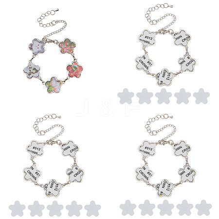 4 Sets Sublimation Blank Alloy Bracelet Making BJEW-FH0001-10B-1