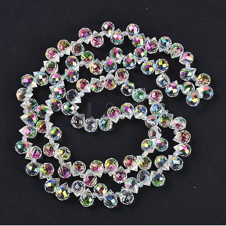 Electroplate Glass Beads Strands EGLA-D030-17X-1