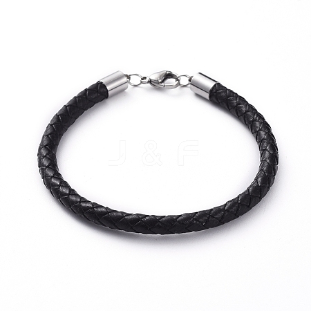 Unisex Braided Leather Cord Bracelets BJEW-JB04941-01-1