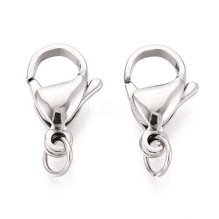 304 Stainless Steel Lobster Claw Clasps STAS-B166-01P-01-1
