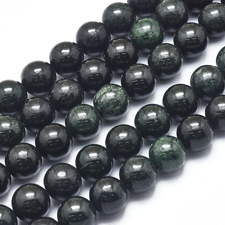  Jewelry Beads Findings Natura Jade Beads Strands, Round, 10mm, Hole: 1mm, about 40pcs/Strand, 15.75