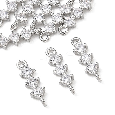 SHEGRACE Brass Pave Clear Cubic Zirconia Connector Charms XGRQ7H568-952P-1