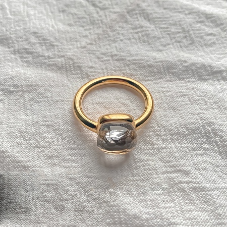 Square 304 Stainless Steel with Glass Finger Rings FS-WG8AAFA-14-1