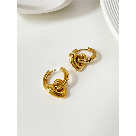 Heart 304 Stainless Steel Hoop Earrings FS-WGDB2C9-01-1