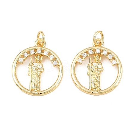 Religion Brass Micro Pave Clear Cubic Zirconia Pendants CU-CBA9482-01G-12-1