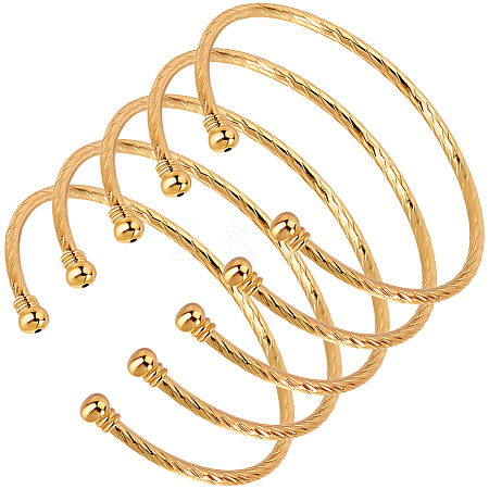 5Pcs Alloy Open Cuff Bangles BJEW-SC0001-69-1