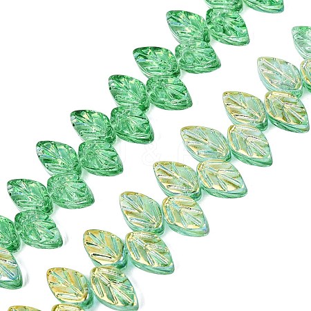 Electroplate Transparent Glass Beads Strands EGLA-N056-03A-11-1