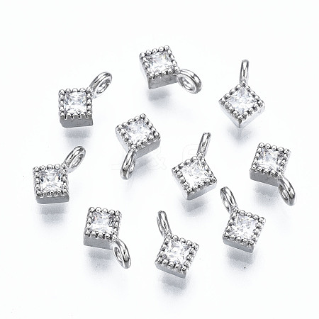 925 Sterling Silver Cubic Zirconia Charms STER-ZX003-02P-NF-1