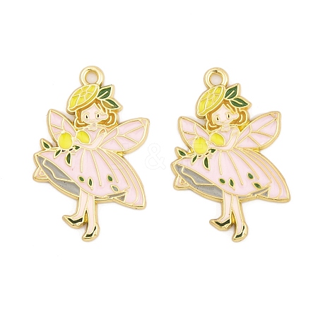 Rack Plating Alloy Enamel Pendants FIND-A040-08B-02G-1
