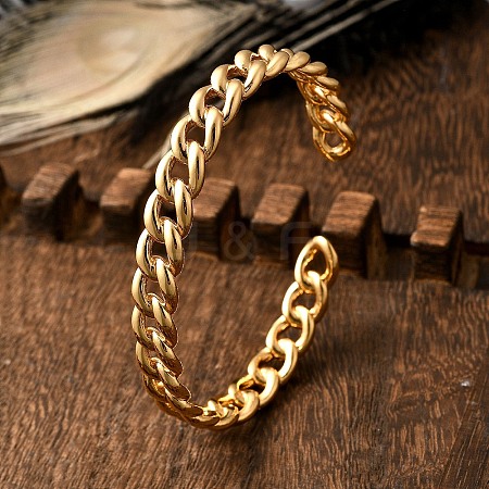 Brass Cuff Bangles BJEW-F482-06G-1