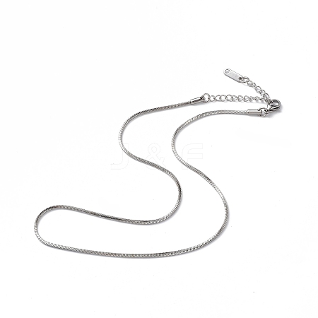 304 Stainless Steel Round Snake Chain Necklace for Men Women NJEW-K245-012C-1