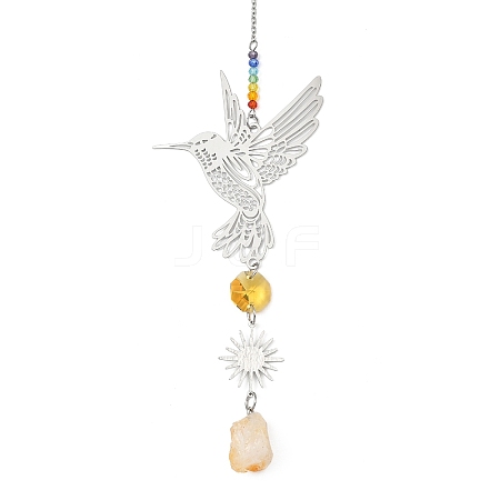 201 Stainless Steel Bird Suncatcher HJEW-JM04875-01-1
