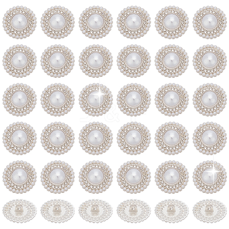 36Pcs 1-Hole Zinc Alloy Shank Buttons BUTT-AR0001-30-1