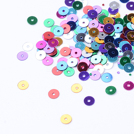 Ornament Accessories Plastic Paillette Beads X-PVC-R014-6mm-M-1