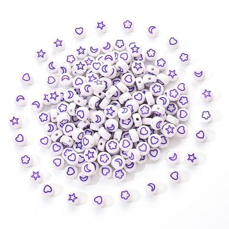 White Opaque Acrylic Beads MACR-YW0001-19G-1